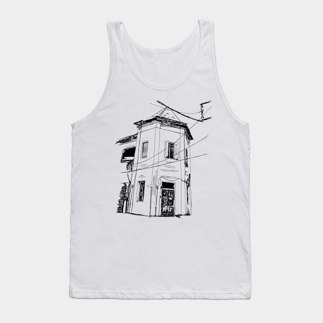 The old building vintage with line style Tank Top by satu_empat